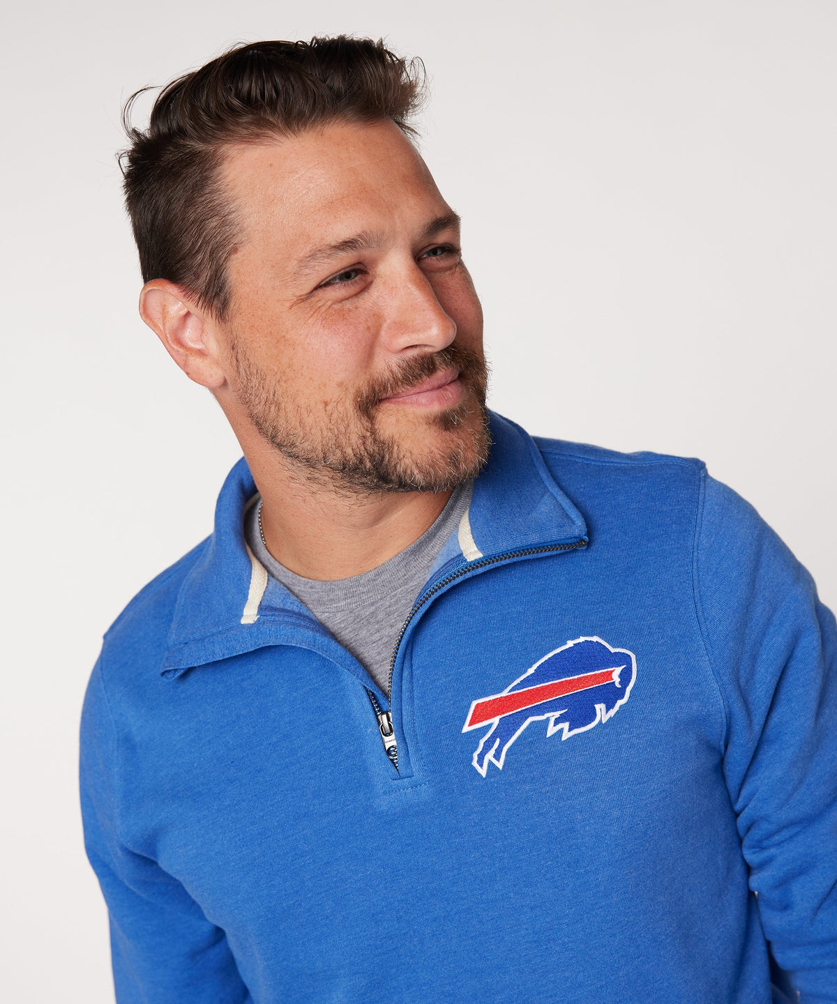Buffalo Bills '74 Applique Quarter Zip Pullover