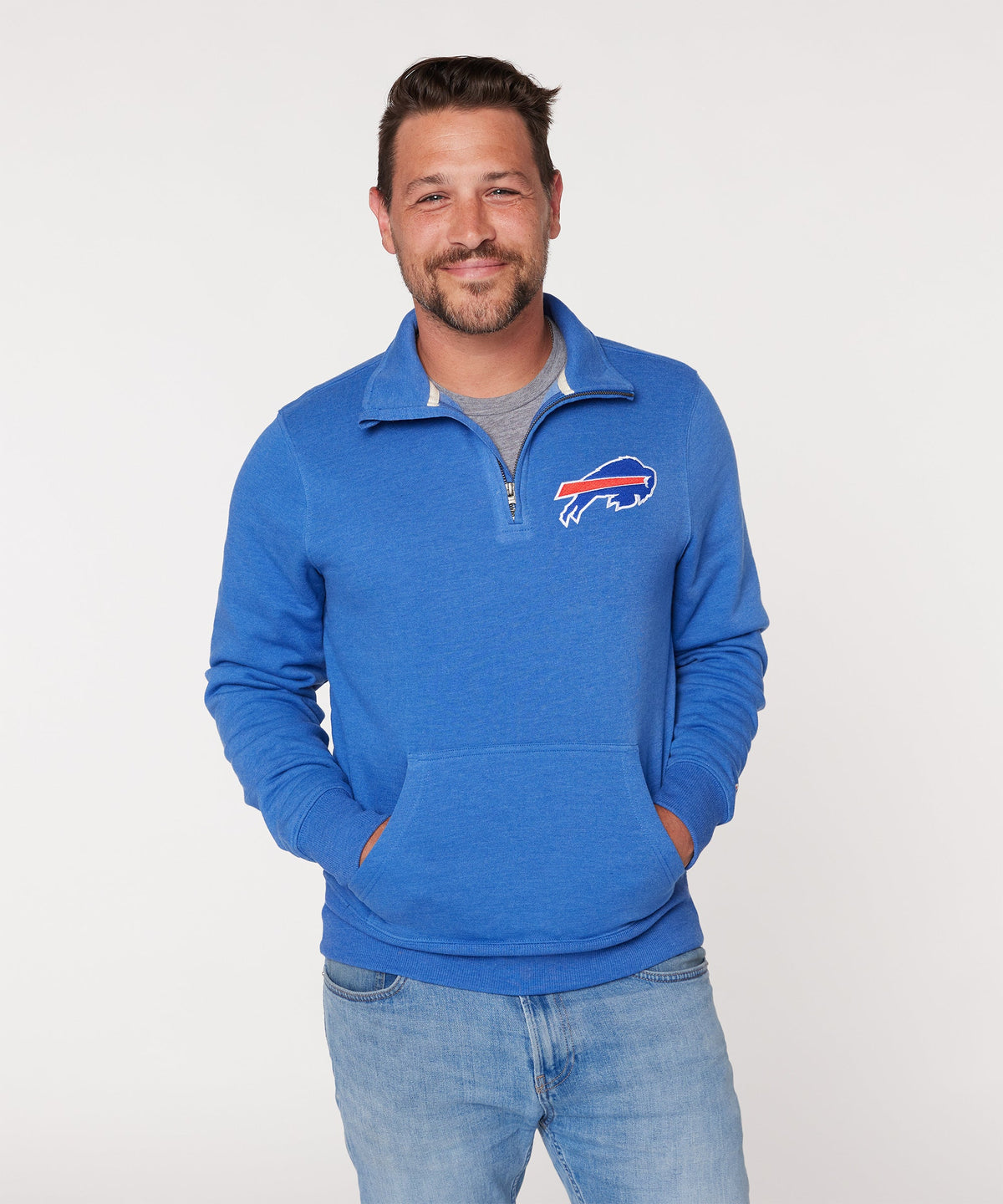 Buffalo Bills '74 Applique Quarter Zip Pullover