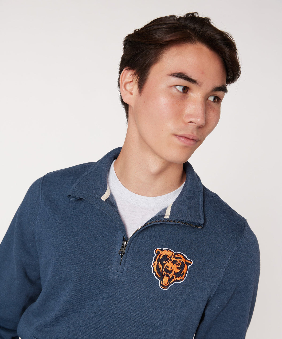 Chicago Bears Alt Logo '63 Applique Quarter Zip Pullover