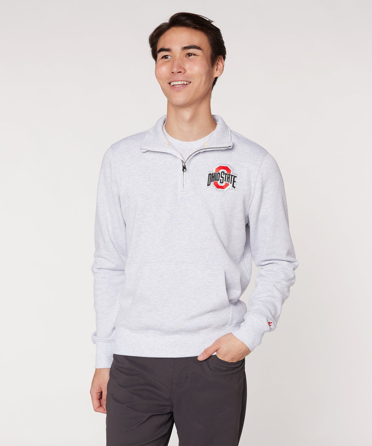 Ohio State Buckeyes Applique Quarter Zip Pullover