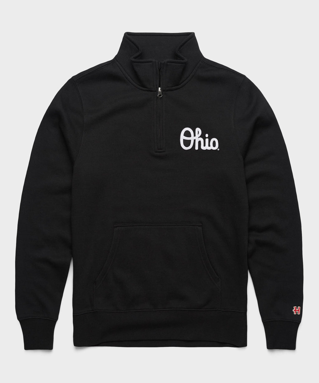 Script Ohio Applique Quarter Zip Pullover
